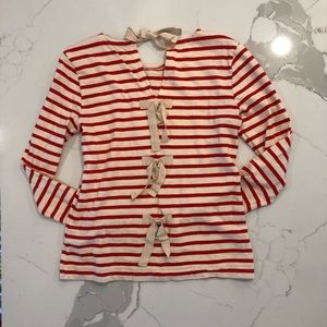 JCrew Shirt | Red and Cream Stripe | Size S